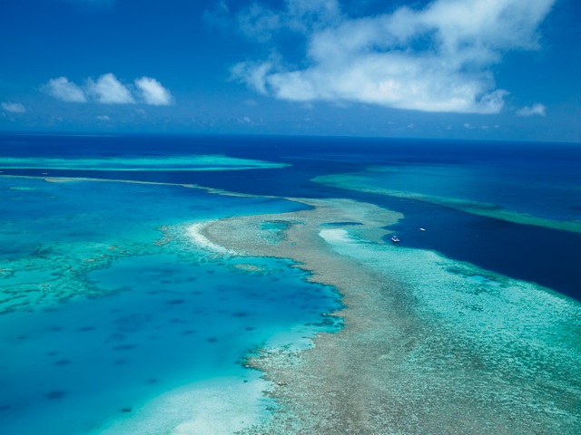 Vista aerea della Barriera Corallina