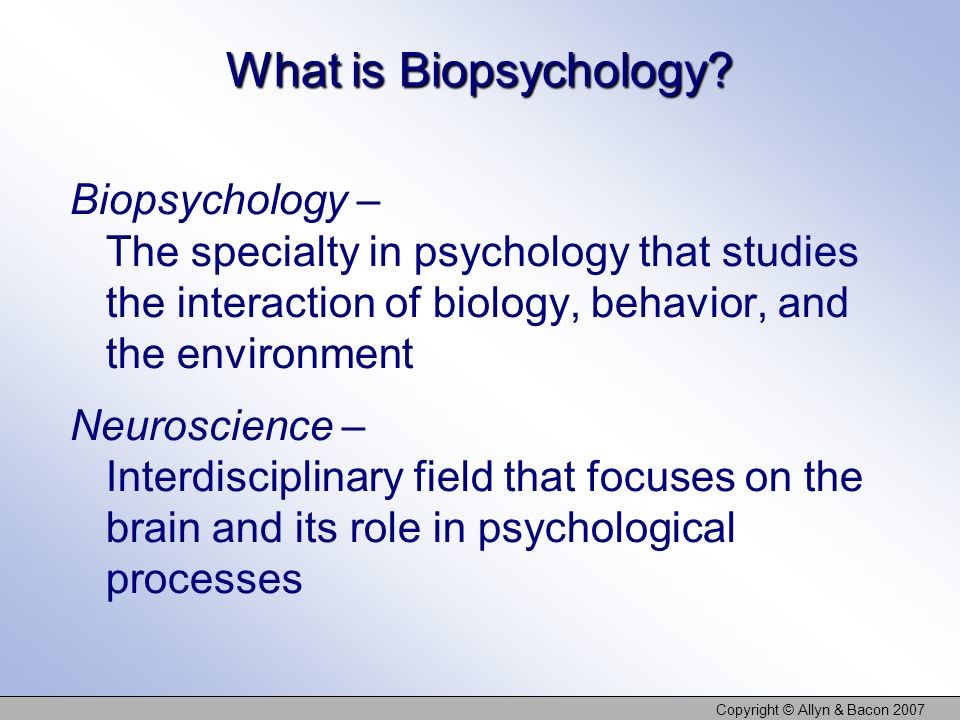 Cos'è la Psicobiologia (in inglese)